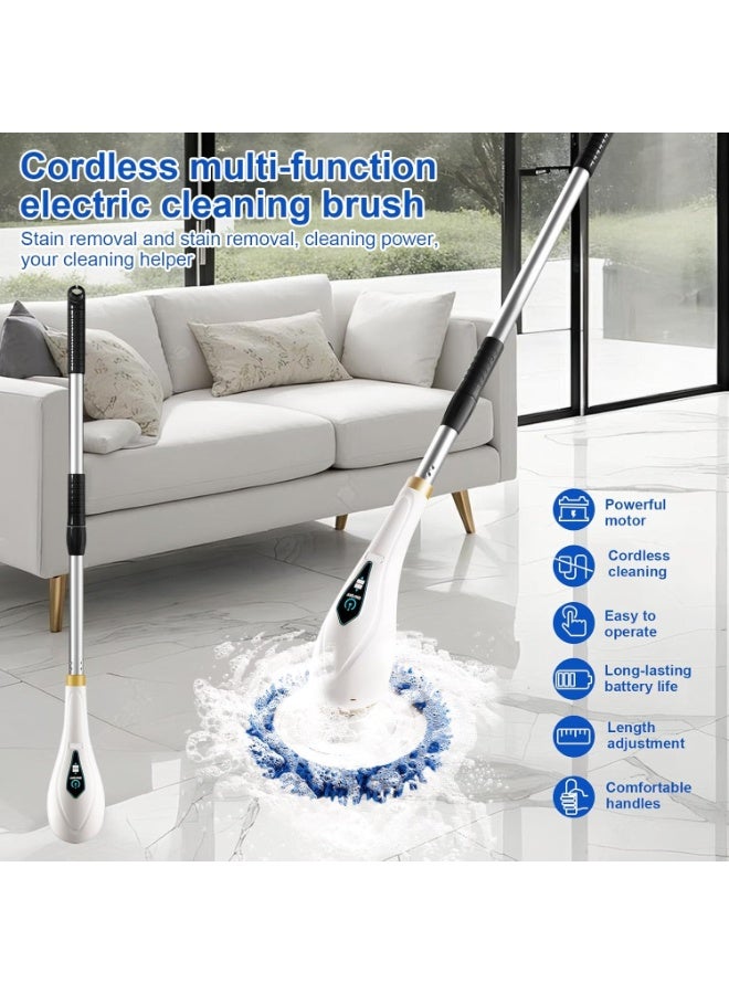 Toshionics Electric Spin Scrubber, Rechargeable Cordless Shower Scrubber Cleaning Brush with 6 Replaceable Brush Heads, IPX7 Bathroom Scrubber with Extension Handle,Electric Cleaning Brush for Cleaning Tile, Sink, Window, Floor, Tub, Car - Image 3